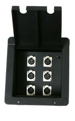 2 Elite Core Recessed Audio Stage Floor Box w/ 6 Female 3pin XLR Mic Connectors