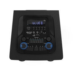 Dolphin Dual 12” X-BASS Party Speaker 120W RMS, WaveSync, LED, 2 Wireless Mics
