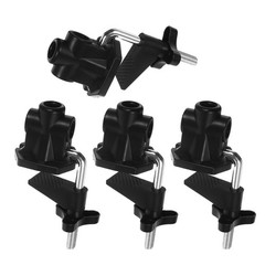 4Pcs Reusable Metal Desk Clamp Black Adjustable Lamp and Mic Cantilever Bracket