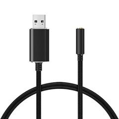 Canfon USB to 3.5mm Headphone and Microphone Jack Audio Adapter 100cm, black