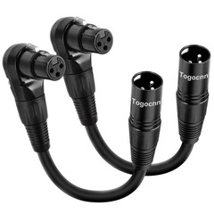 Togconn 2-Pack XLR Microphone Extension Cable Adapter 0.6 Feet, 90 Degree X…..