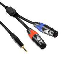 TRS 1/4 Male to Dual XLR Female Microphones Stereo Splitter Adapter Y Cable