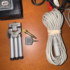 Roland Edirol Stereo R-09 24 bit Wave MP3 Recorder & accessories shown