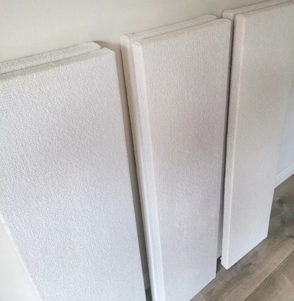 6 Chenille Sound Absorbing Acoustic Wall Panels in Swan – SET of 6