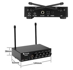 FIFINE UHF Dual Channel Wireless Handheld Microphone, Easy-to-use Karaoke K036