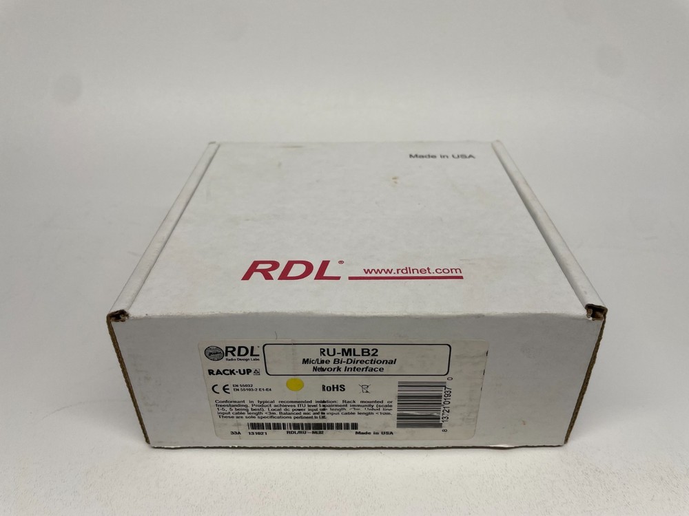 RDL RU-MLB2 Mic/Line-Level Bi-Directional Network Interface (Two Dante I/O)