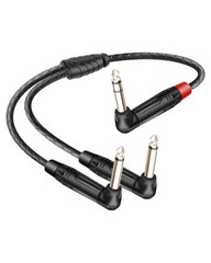 Guitar Cable Right Angle 1/4 inch TRS Stereo to Right Angle Dual 1/4 inch TS …