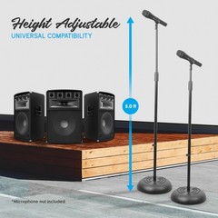 Pyle Universal Microphone Stand – Handheld Mic 2 Count ( Pack of 1), Black