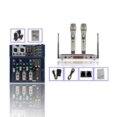 4-Channel Audio Mini Mixer System USB Function Club Mixing Console Handheld Mic