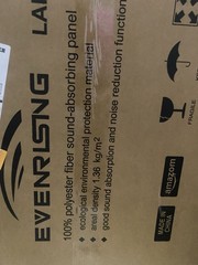 EVERISING Acoustic Panel 5-Pack Black Polyester Sound Absorbing 47x24x0.4 in
