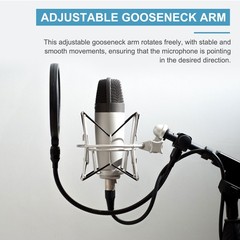 6″ Gooseneck 3Pcs 1/4″-20 Male to Male Thread Flexible Tube Black