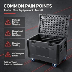 Cable Trunk ATA Road Case Heavy Duty Utility Road Trunk Flight Case with Wheels