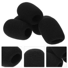 10Pcs Black Microphone Protective Covers Sponge Material for Headset Mics