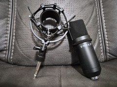 DSCHLZY Black Condenser Microphone, Wired XLR 3-Pin, Shock Mount