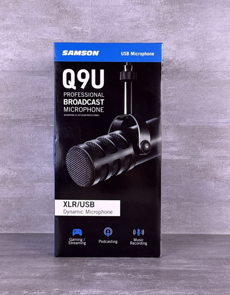 Samson Q9U XLR/USB Dynamic Professional Broadcast Microphone New In Box Sealed