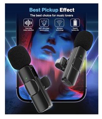 Lavalier Microphone Wireless Audio Video Recording Mini Mic For Android/iPhone