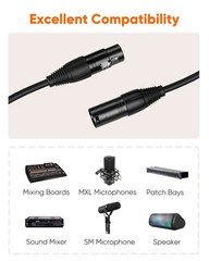 CableCreation XLR to Cable 6FT, X LR Male X Female 6 Feet, Black