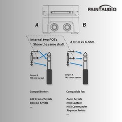 Paint Audio MIDI Captain Foot Controller with Dual Outputs Expression Silver