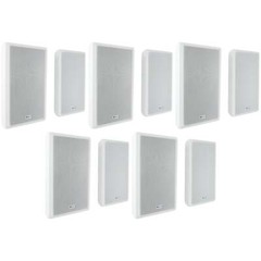 (10) Rockville RockSlim 70W White 5.25″ 70v Commercial Restaurant Wall Speakers