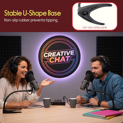 Desktop Microphone Stand – Universal Tabletop Mic Holder W/ Flexible 8.2“ Inch