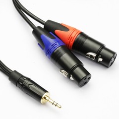 1/8 TRS Male to Dual XLR Female Microphones Stereo Splitter Y Cable Adapter