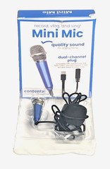 Mini Blue Mic Vlog/ Record/ Sing/ Comp W/Smartphone USB-C Port 3.5mm New In Box