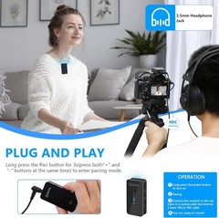 BOYA Wireless Lavalier Microphone, by-XM6 K1 2.4G Compact Professional Lapel Mic