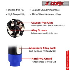 4 Pole Speakon Connector 6 Pieces with Twist Lock Audio Jack Male Plug