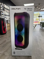 Dolphin Sp-1070RBT Dual 10″ High Power Rechargeable Party Speaker W/Microphone