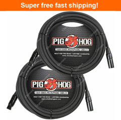 2 Pack Pig Hog PHM20 High Performance 8mm XLR Microphone Cable, 20”FT – New