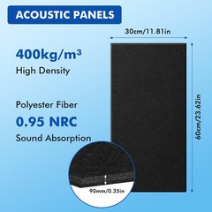 16 Pack Acoustic Panels Self-adhesive Studio Noise Soundproofing Wall Tiles WH