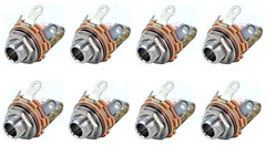 (8 PACK) SWITCHCRAFT 12A 1/4″ Mono Female Panel Mount Jack with Shunt/Short Tab