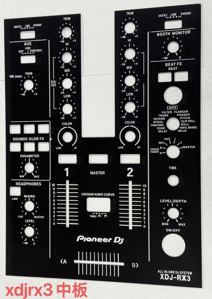 Aluminium alloy Control Center Panel Faceplate For Pioneer XDJ-RX3 XDJRX3