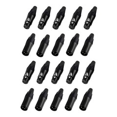 Rannsgeer 20 Pack 3 Pin XLR Connector Male & Female Plug for DIY (5 Color)