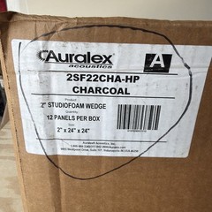 12pack Auralex Acoustics Foam Sound Proof 24”x24”x2” New In Open Box 48 Sqft