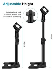 InnoGear Desktop Microphone Stand, Mic Stand Desk Table with Weighted Black