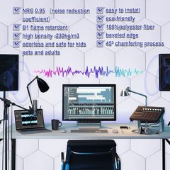 18 Pack Self-adhesive Acoustic Panels Soundproof Wall Panels 12X10X 0.4 Sound Ab