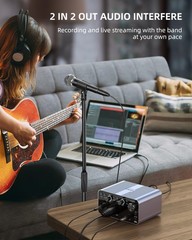 USB Audio Interface, 24-bit/192kHz Audio Interface with XLR, 48V Phantom Power f