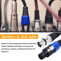 10 20 50 Feet Speakon to XLR Cable Pro PA DJ Stage Studio Speak-on Wire 16 Gauge
