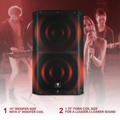 PRORECK SP 15 Powered DJ Speaker 15″ 1400W Peak Bluetooth Stereo DSP Audio Singl