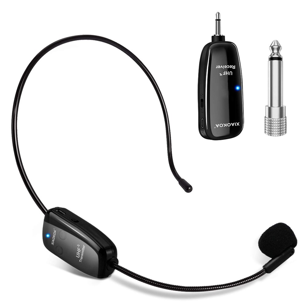 UHF Wireless Headset Microphone with USBC Charging | 164ft Range for Teaching