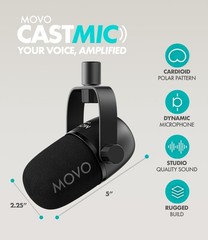 Movo Video Podcast Equipment Bundle with Boom Arms