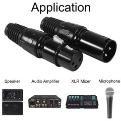 10pcs 3 Pin XLR Audio Jack Microphone Connector – 5 Male and 5 Female XLR Con…