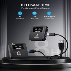 LEKATO Wireless 2.4G IEM System Transmitter Receiver OTG Plug Low Latency 100FT