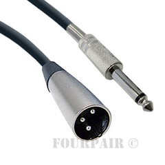 15ft XLR 3-Pin Male to 1/4″ Mono Plug Shielded Microphone Mic Audio Cable Cord