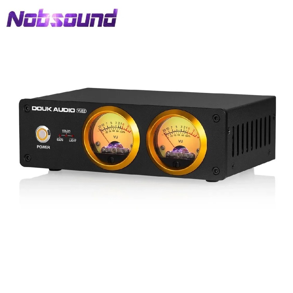 Nobsound Dual Microphone + LINE Analog VU Meter Display for Amplifier Sound Leve