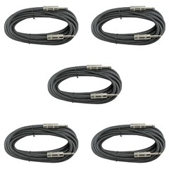 5 pack LOT 25 ft foot feet 1/4″ DJ Pro audio PA DJ amp to speaker cables cords