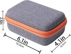 co2CREA Hard Case Compatible with pour Yoto Mini, Grey and Orange Zipper