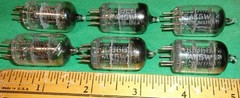 (6) 6AK5 Low Noise Pentode Tubes by SARKES TARZIAN (JCBGB-6AK5W)