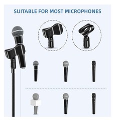 Mic Stand Gooseneck Microphone Boom Stand for Singing Height Adjustable 2 Pack